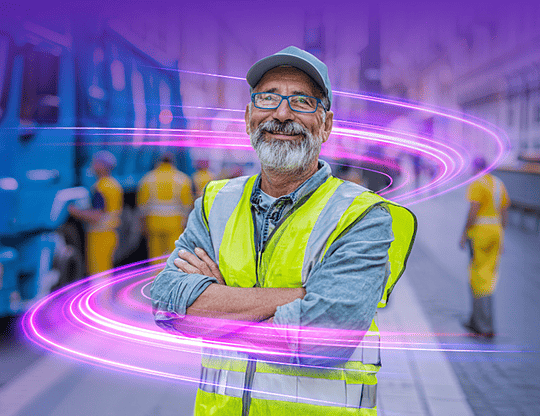 Man in High Vis in Front of Lorry (Rectangle) 1 